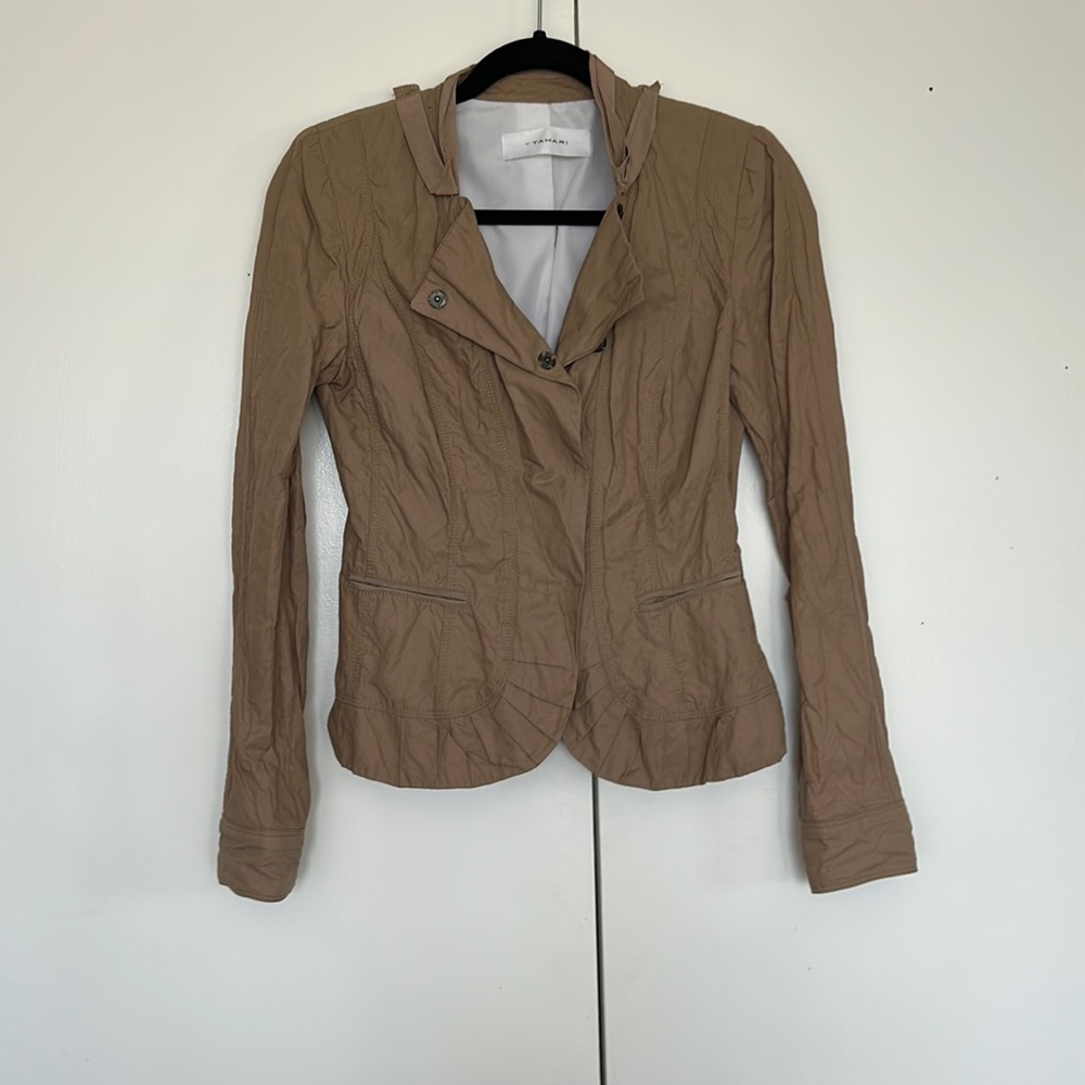 TTahari Pre-wrinkled Tan Jacket